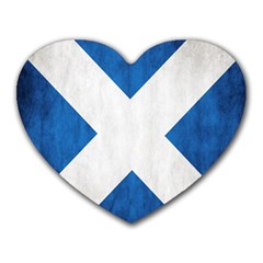 Scotland Flag Surface Texture Color Symbolism Heart Mousepads by Simbadda