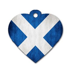 Scotland Flag Surface Texture Color Symbolism Dog Tag Heart (two Sides) by Simbadda