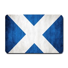 Scotland Flag Surface Texture Color Symbolism Small Doormat  by Simbadda