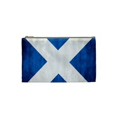 Scotland Flag Surface Texture Color Symbolism Cosmetic Bag (small)  by Simbadda