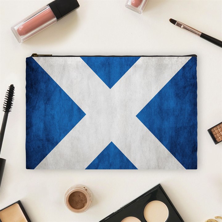 Scotland Flag Surface Texture Color Symbolism Cosmetic Bag (Large) 