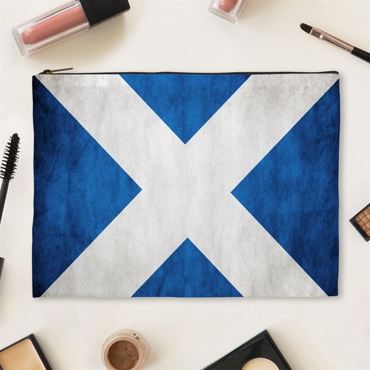 Scotland Flag Surface Texture Color Symbolism Cosmetic Bag (XL)