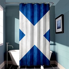 Scotland Flag Surface Texture Color Symbolism Shower Curtain 36  X 72  (stall)  by Simbadda