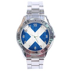 Scotland Flag Surface Texture Color Symbolism Stainless Steel Analogue Watch by Simbadda