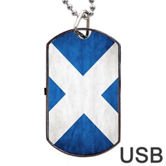 Scotland Flag Surface Texture Color Symbolism Dog Tag Usb Flash (one Side) by Simbadda