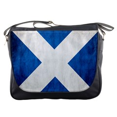 Scotland Flag Surface Texture Color Symbolism Messenger Bags by Simbadda