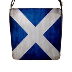 Scotland Flag Surface Texture Color Symbolism Flap Messenger Bag (l)  by Simbadda