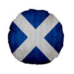 Scotland Flag Surface Texture Color Symbolism Standard 15  Premium Flano Round Cushions by Simbadda