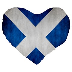 Scotland Flag Surface Texture Color Symbolism Large 19  Premium Flano Heart Shape Cushions by Simbadda