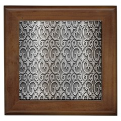 Patterns Wavy Background Texture Metal Silver Framed Tiles by Simbadda