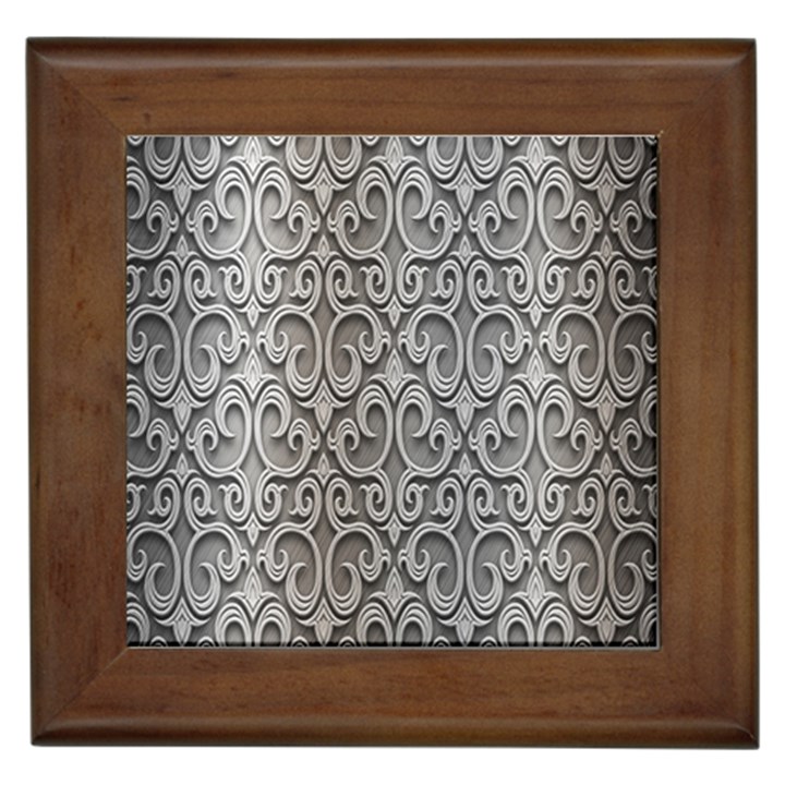 Patterns Wavy Background Texture Metal Silver Framed Tiles