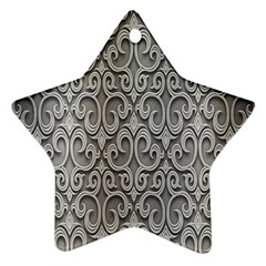 Patterns Wavy Background Texture Metal Silver Ornament (star) by Simbadda