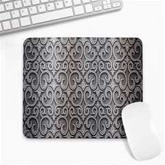 Patterns Wavy Background Texture Metal Silver Large Mousepads by Simbadda