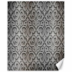 Patterns Wavy Background Texture Metal Silver Canvas 16  X 20   by Simbadda