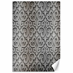 Patterns Wavy Background Texture Metal Silver Canvas 20  X 30   by Simbadda