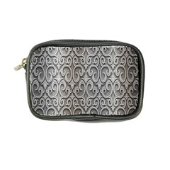 Patterns Wavy Background Texture Metal Silver Coin Purse by Simbadda