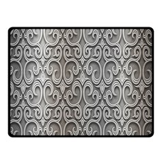 Patterns Wavy Background Texture Metal Silver Fleece Blanket (small) by Simbadda