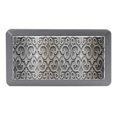 Patterns Wavy Background Texture Metal Silver Memory Card Reader (mini) by Simbadda