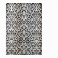 Patterns Wavy Background Texture Metal Silver Small Garden Flag (two Sides) by Simbadda