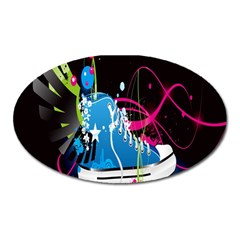 Sneakers Shoes Patterns Bright Oval Magnet by Simbadda