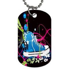 Sneakers Shoes Patterns Bright Dog Tag (one Side) by Simbadda