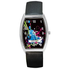 Sneakers Shoes Patterns Bright Barrel Style Metal Watch by Simbadda