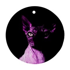 Pink Sphynx Cat Ornament (round) by Valentinaart