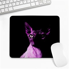 Pink Sphynx Cat Large Mousepads by Valentinaart