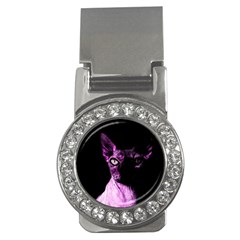 Pink Sphynx Cat Money Clips (cz)  by Valentinaart