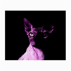 Pink Sphynx Cat Small Glasses Cloth by Valentinaart