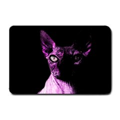 Pink Sphynx Cat Small Doormat  by Valentinaart