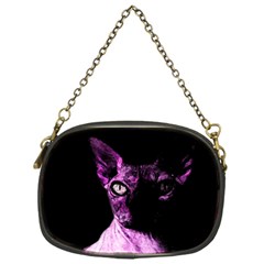 Pink Sphynx Cat Chain Purses (one Side)  by Valentinaart