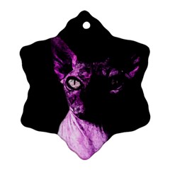 Pink Sphynx Cat Ornament (snowflake) by Valentinaart