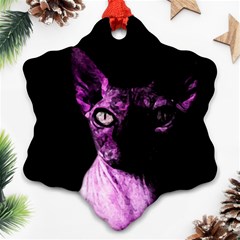 Pink Sphynx Cat Snowflake Ornament (two Sides) by Valentinaart