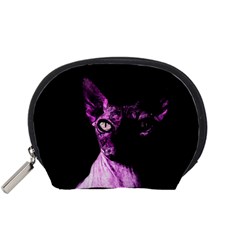 Pink Sphynx Cat Accessory Pouches (small)  by Valentinaart