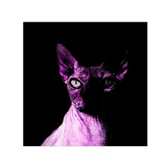 Pink Sphynx Cat Small Satin Scarf (square) by Valentinaart