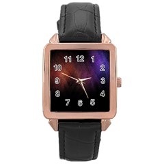 Point Light Luster Surface Rose Gold Leather Watch  by Simbadda