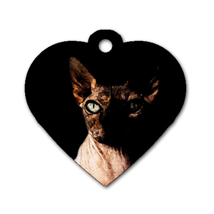 Sphynx cat Dog Tag Heart (Two Sides)