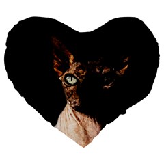 Sphynx Cat Large 19  Premium Heart Shape Cushions by Valentinaart