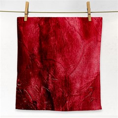 Red Background Texture Face Towel by Simbadda