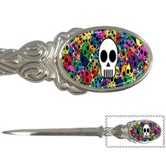 Skull Background Bright Multi Colored Letter Openers by Simbadda