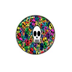 Skull Background Bright Multi Colored Hat Clip Ball Marker (10 Pack) by Simbadda