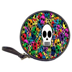 Skull Background Bright Multi Colored Classic 20-cd Wallets by Simbadda