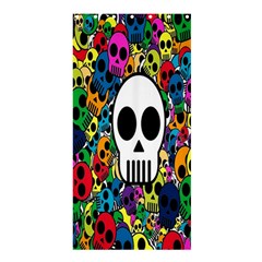 Skull Background Bright Multi Colored Shower Curtain 36  X 72  (stall)  by Simbadda