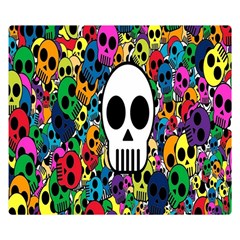 Skull Background Bright Multi Colored Double Sided Flano Blanket (small)  by Simbadda