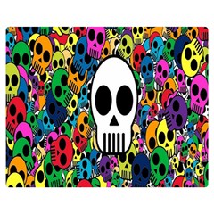 Skull Background Bright Multi Colored Double Sided Flano Blanket (medium)  by Simbadda