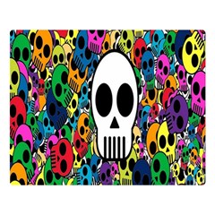 Skull Background Bright Multi Colored Double Sided Flano Blanket (large)  by Simbadda