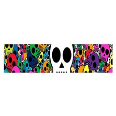 Skull Background Bright Multi Colored Satin Scarf (oblong) by Simbadda