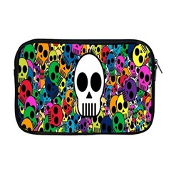 Skull Background Bright Multi Colored Apple Macbook Pro 17  Zipper Case by Simbadda