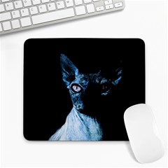 Blue Sphynx Cat Large Mousepads by Valentinaart